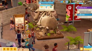 A dinosaur fossil exhibit in Two Point Museum.