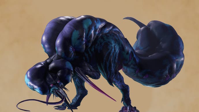 Rompopolo from Monster Hunter Wilds on a beige background.