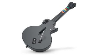Image of Hyperkin's black Guitar Hero controller for PS3 and PC