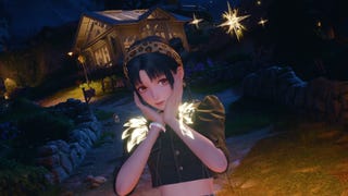 infinity nikki posing with eurekas at night in florawish