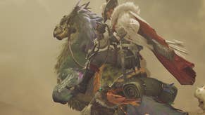 A hunter rides a Seikret in Monster Hunter Wilds.