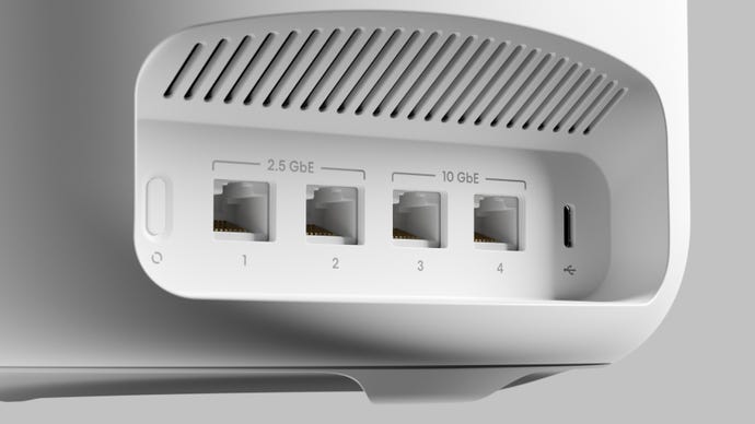 multi-gig broadband, epitomised by a photo of the back of an eero router with visible 2.5-gig and 10-gig ethernet ports