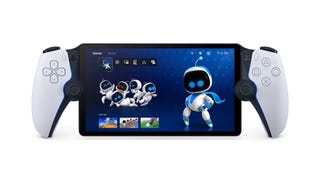 PS Portal handheld device with Astro Bot character on the screen