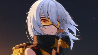 Close up of Soldier 11 from Zenless Zone Zero, white-haired anime girl